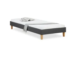 Homestyle4u Polsterbett mit Lattenrost 90x200 cm in Grau 1984* Bettwäsche