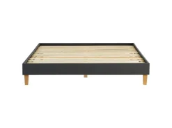 Homestyle4u Polsterbett mit Lattenrost 160x200 cm in Grau 1982