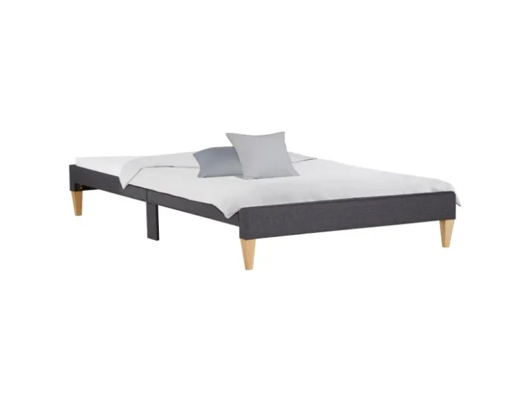 Homestyle4u Polsterbett mit Lattenrost 140x200 cm in Grau 2508* Betten