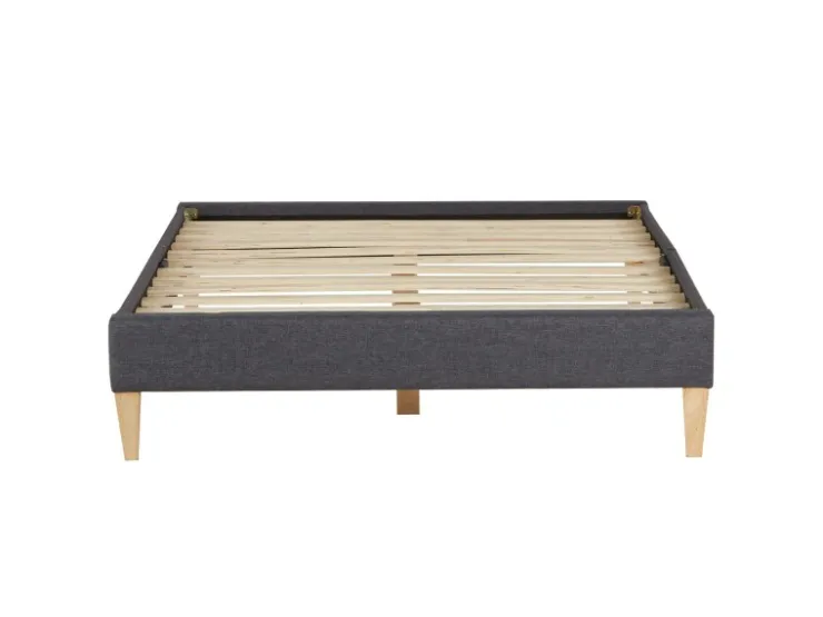 Homestyle4u Polsterbett mit Lattenrost 140x200 cm in Grau 2508* Betten