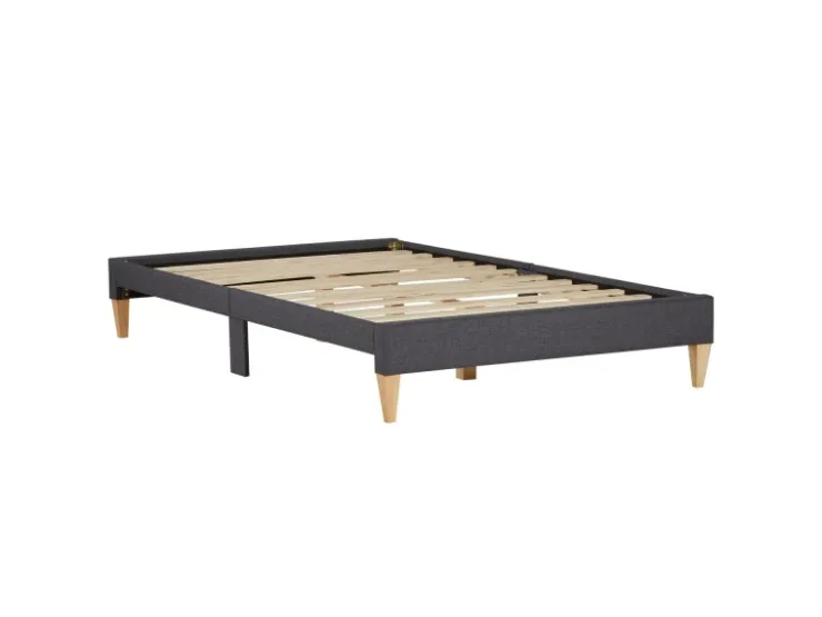 Homestyle4u Polsterbett mit Lattenrost 140x200 cm in Grau 2508* Betten