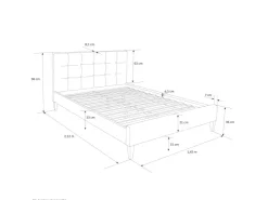 Homestyle4u Polsterbett 160x200 cm Bett Doppelbett mit Lattenrost Grau 1733* Betten