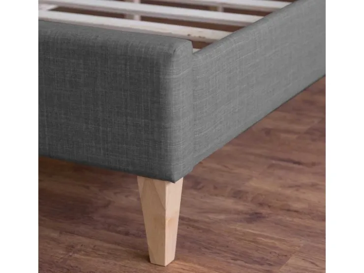 Homestyle4u Polsterbett 160x200 cm Bett Doppelbett mit Lattenrost Grau 1733* Betten