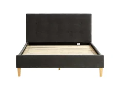 Homestyle4u Polsterbett 140x200 cm mit Lattenrost Doppelbett Samt Anthrazit 2621