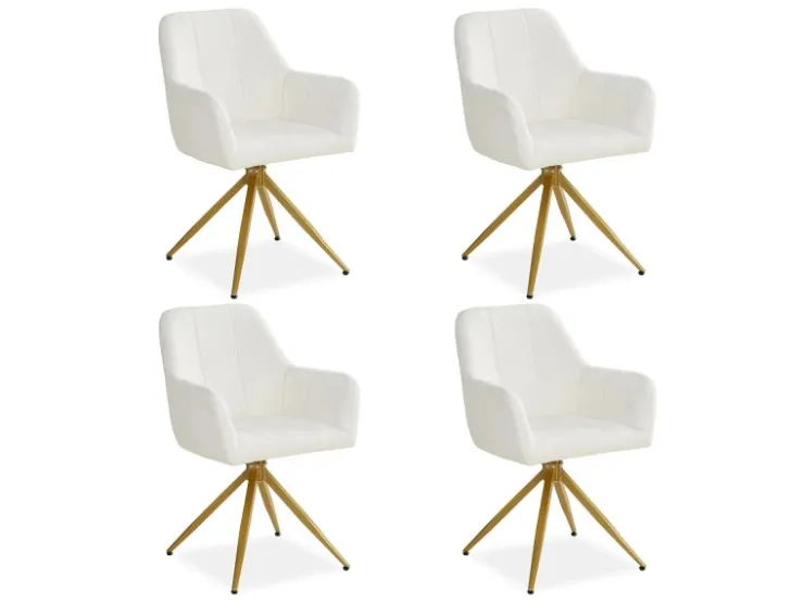 Homestyle4u Polsterstuhl Drehbar 4er Set in Beige 2731* Stühle