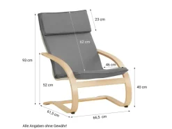 Homestyle4u Relaxsessel in Grau 2405* Sessel