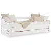 Homestyle4u Tagesbett Ausziehbett 90x200 cm mit Bettkasten Weiß mit Lattenrost 2799* Betten
