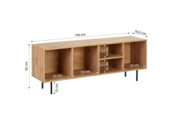 Homestyle4u TV Board Holz TV-Schrank Lowboard Unterschrank Sideboard 140cm