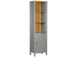 Homestyle4u Vitrine Highboard Kommode Wohnzimmerschrank Holz Grau* Vitrinen|Kommode