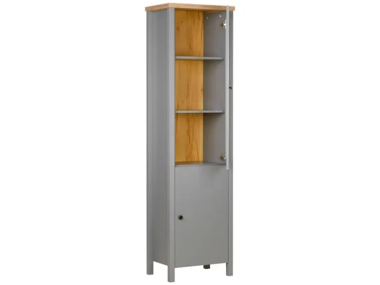 Homestyle4u Vitrine Highboard Kommode Wohnzimmerschrank Holz Grau* Vitrinen|Kommode