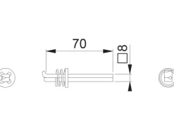 Hoppe F/Ei Profilstift 8 mm x 70 mm verzinkt