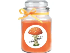 HS Candle Duftkerze & Bonbon Glas Viel Glück Orange Honigmelone* Windlichter