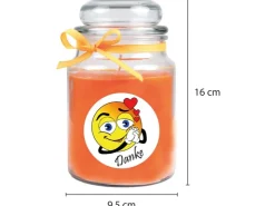 HS Candle Duftkerze & Bonbon Glas Danke Honigmelone Orange* Windlichter