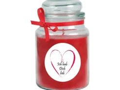 HS Candle Duftkerze & Bonbon Glas Herzen Rose Rot* Windlichter