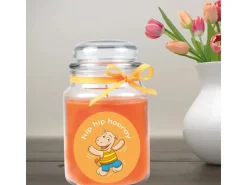 HS Candle Duftkerze & Bonbon Glas Comic Orange Honigmelone* Windlichter