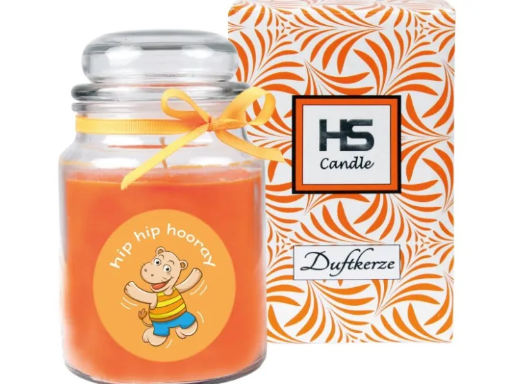 HS Candle Duftkerze & Bonbon Glas Comic Orange Honigmelone* Windlichter