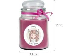 HS Candle Duftkerze & Glas Sternzeichen Lavendel 110 Stunden Stier* Windlichter