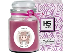 HS Candle Duftkerze & Glas Sternzeichen Lavendel 110 Stunden Stier* Windlichter