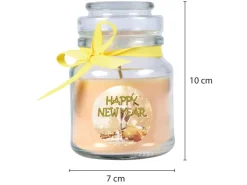 HS Candle Duftkerze & Glas Neujahr Creme Bonbon 30h