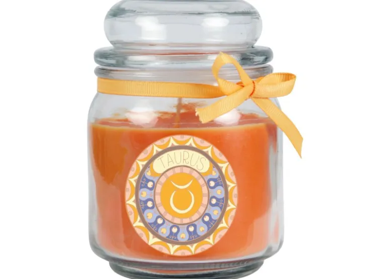 HS Candle Duftkerze & Glas Sternzeichen Honigmelone 70 Stunden Stier* Windlichter