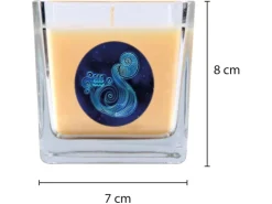 HS Candle Duftkerze & Glas Sternzeichen Vanille 50 Stunden Wassermann* Windlichter