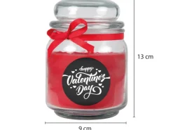 HS Candle Duftkerze & Glas Valentinstag Bonbon 70h Valentine's Day* Windlichter
