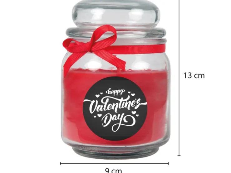HS Candle Duftkerze & Glas Valentinstag Bonbon 70h Valentine's Day* Windlichter
