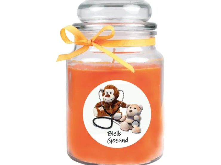 HS Candle Duftkerze & Glas Genesung Honigmelone Orange