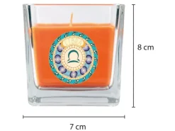 HS Candle Duftkerze & Glas Sternzeichen Honigmelone 50 Stunden Waage* Windlichter