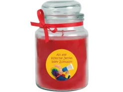 HS Candle Duftkerze & Glas Karneval Rot Bonbon 110h* Windlichter