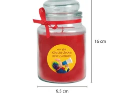 HS Candle Duftkerze & Glas Karneval Rot Bonbon 110h* Windlichter