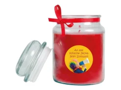 HS Candle Duftkerze & Glas Karneval Rot Bonbon 110h* Windlichter