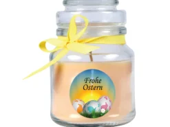 HS Candle Duftkerze & Glas Frohe Ostern Bonbon Ø7 cm Vanille Ostereier* Ostern|Kerzen