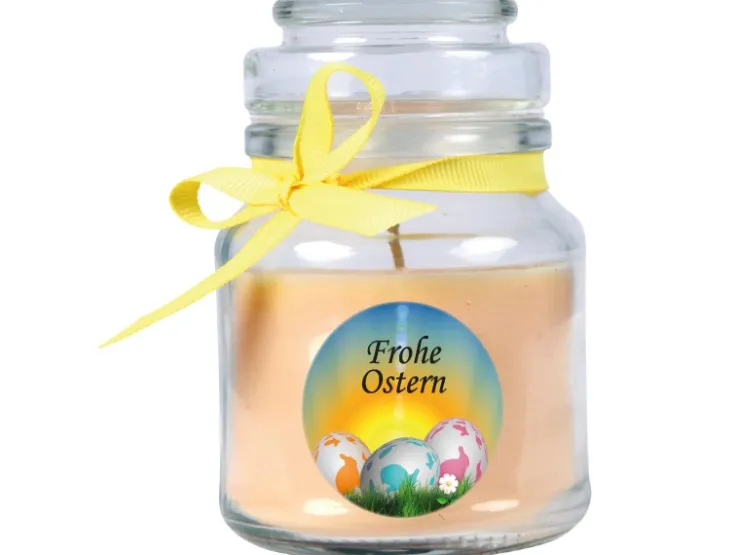 HS Candle Duftkerze & Glas Frohe Ostern Bonbon Ø7 cm Vanille Ostereier* Ostern|Kerzen
