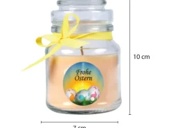 HS Candle Duftkerze & Glas Frohe Ostern Bonbon Ø7 cm Vanille Ostereier* Ostern|Kerzen