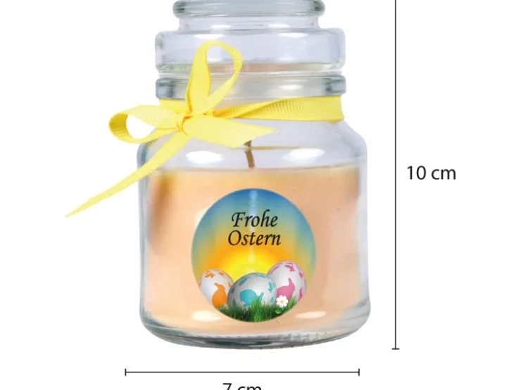 HS Candle Duftkerze & Glas Frohe Ostern Bonbon Ø7 cm Vanille Ostereier* Ostern|Kerzen