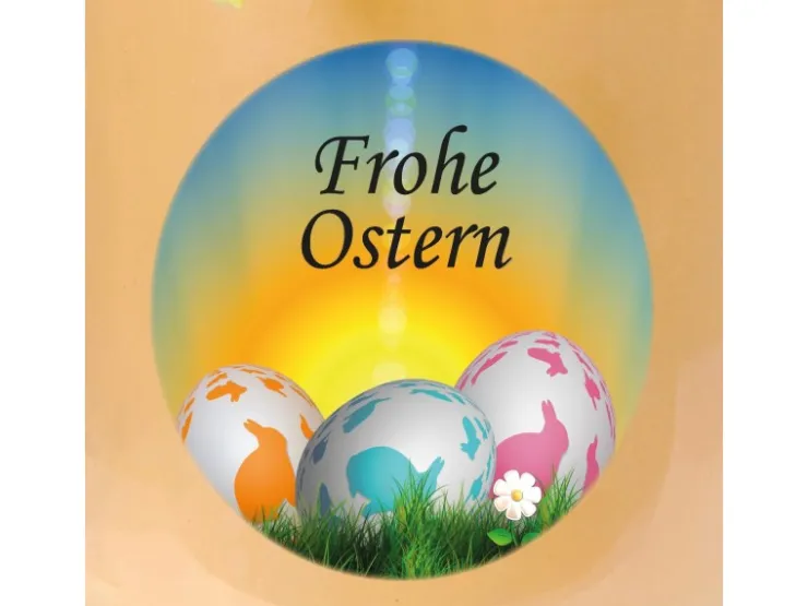 HS Candle Duftkerze & Glas Frohe Ostern Bonbon Ø7 cm Vanille Ostereier* Ostern|Kerzen