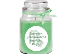 HS Candle Duftkerze & Glas Sternzeichen Coconut Limes 110 Stunden Skorpion* Windlichter