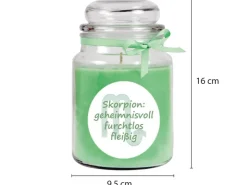 HS Candle Duftkerze & Glas Sternzeichen Coconut Limes 110 Stunden Skorpion* Windlichter