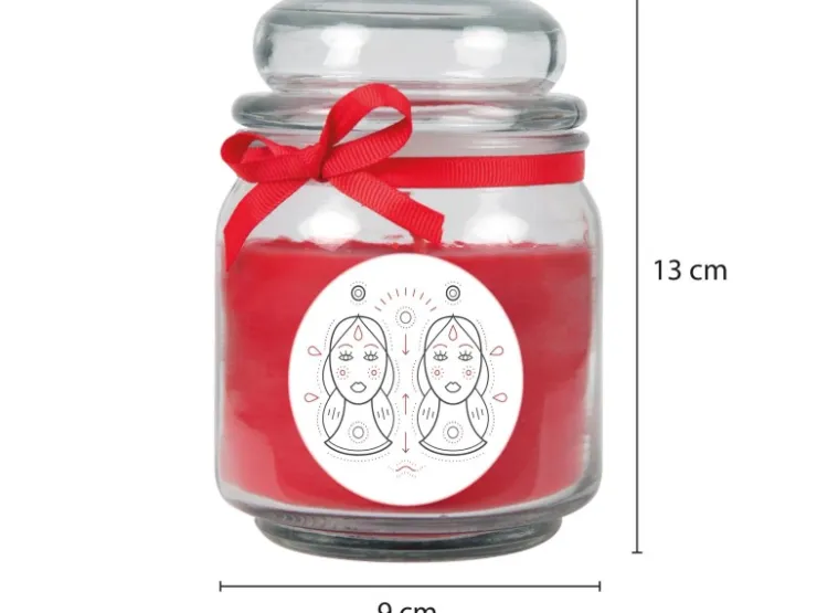 HS Candle Duftkerze & Glas Sternzeichen Rose 70 Stunden Zwillinge* Windlichter