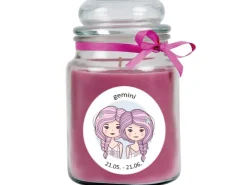 HS Candle Duftkerze & Glas Sternzeichen Lavendel 110 Stunden Zwillinge* Windlichter