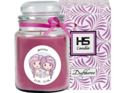 HS Candle Duftkerze & Glas Sternzeichen Lavendel 110 Stunden Zwillinge* Windlichter