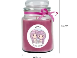 HS Candle Duftkerze & Glas Sternzeichen Lavendel 110 Stunden Zwillinge* Windlichter