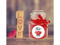 HS Candle Duftkerze & Glas Valentinstag Bonbon 30h Be Mine* Windlichter