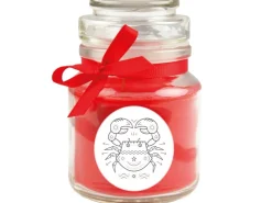 HS Candle Duftkerze & Glas Sternzeichen Rose 30 Stunden Krebs* Windlichter