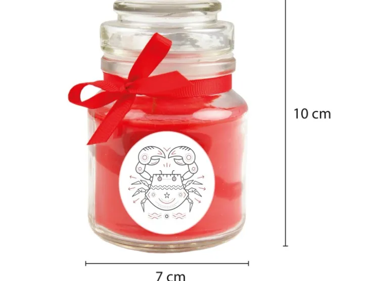 HS Candle Duftkerze & Glas Sternzeichen Rose 30 Stunden Krebs* Windlichter