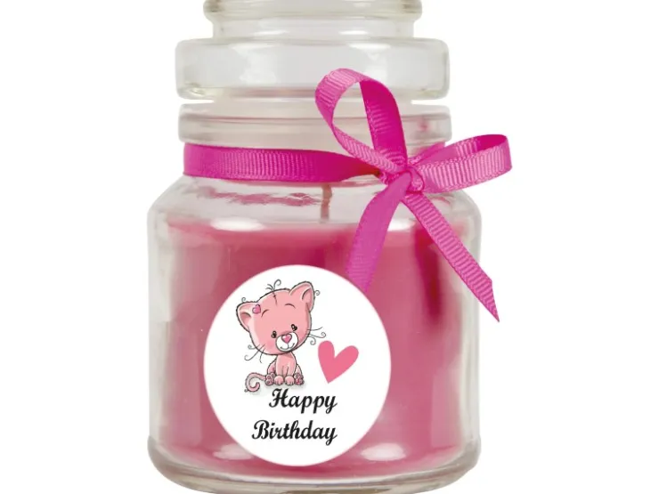 HS Candle Duftkerze & Glas Geburtstag Lavendel Lila* Windlichter