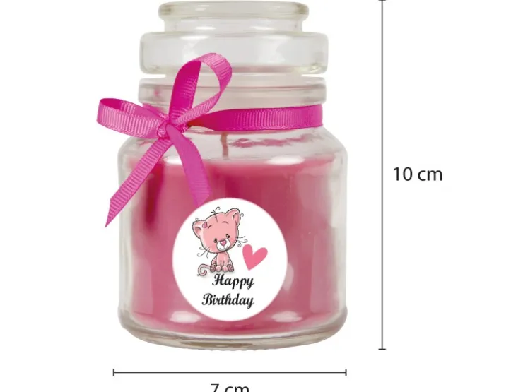 HS Candle Duftkerze & Glas Geburtstag Lavendel Lila* Windlichter