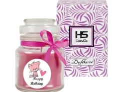 HS Candle Duftkerze & Glas Geburtstag Lavendel Lila* Windlichter