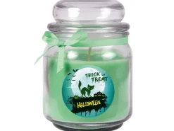 HS Candle Duftkerze & Glas Halloween Grün Bonbon 70h